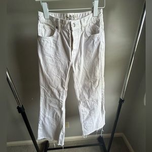 FREE PEOPLE WHITE BOOT CUT JEANS